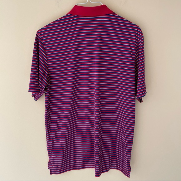 🔻LAST CHANCE🔻 PEBBLE BEACH COLLECTION Pebble Beach Logo Striped Tech Polo - Picture 4 of 7